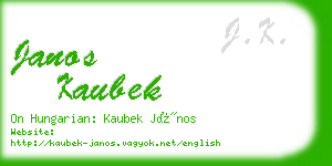 janos kaubek business card